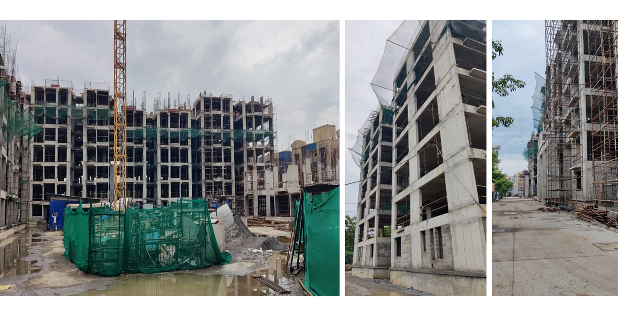 Brigade Xanadu Bonito Block E : Structure work Terrace floor in progress. Blockwork in progress – Status as of August 2023