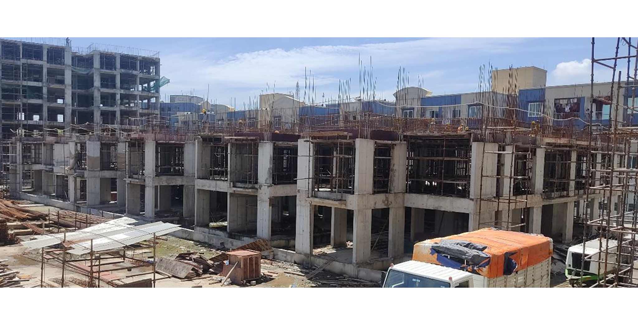 Brigade Xanadu Bonito Block F : Structural work 2nd floor work in progress – Status as of September 2023