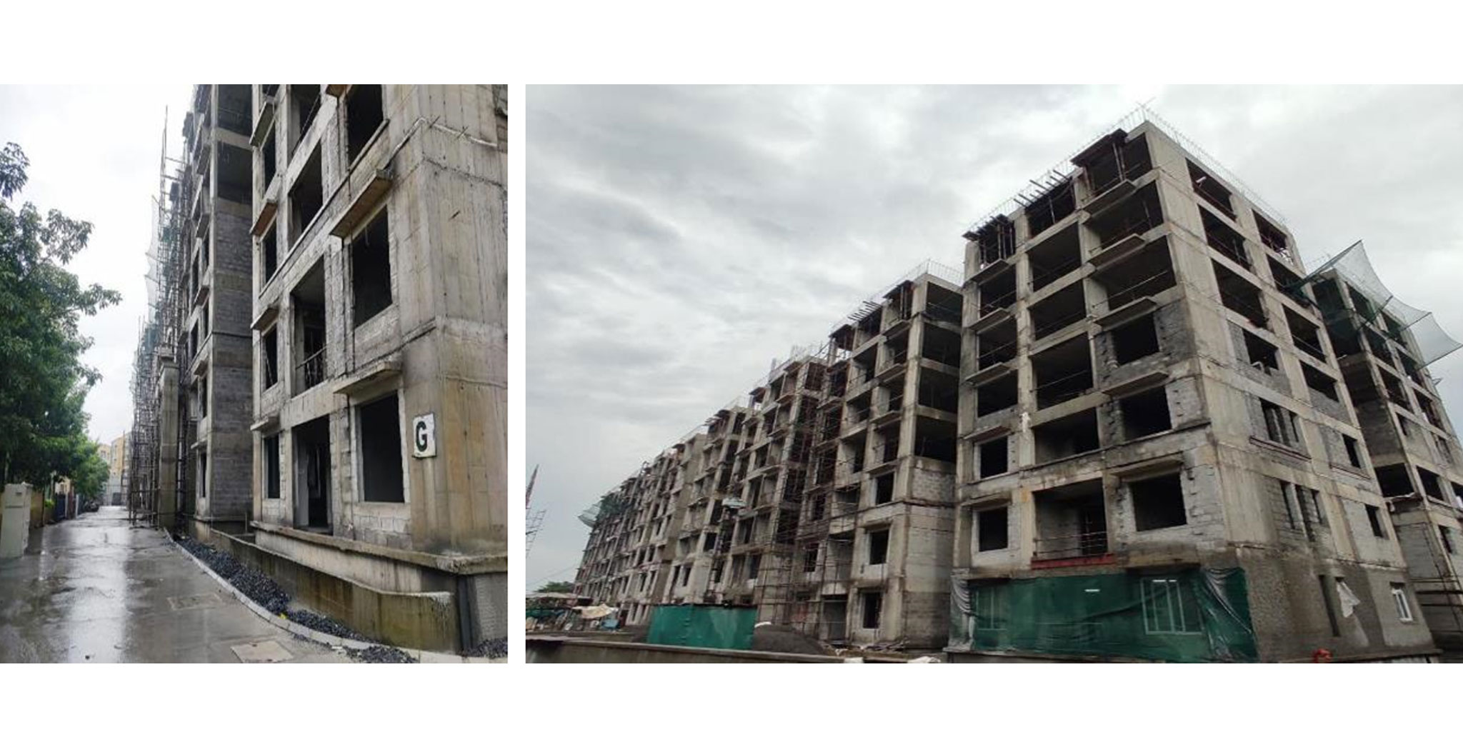 Brigade Xanadu Bonito Block E : Structure work - Terrace floor in progress. Blockwork in progress – Status as of November 2023