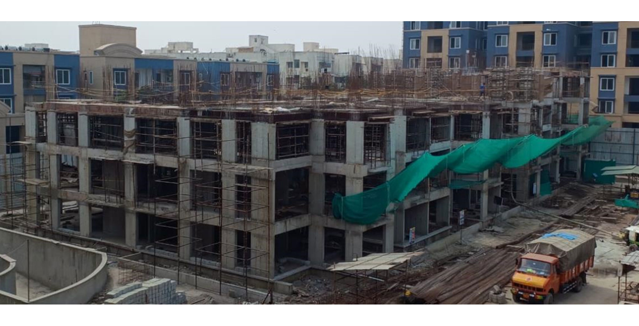 Brigade Xanadu Bonito Block F : Structural work - 3rd & 4th floor slab work in progress – Status as of December 2023