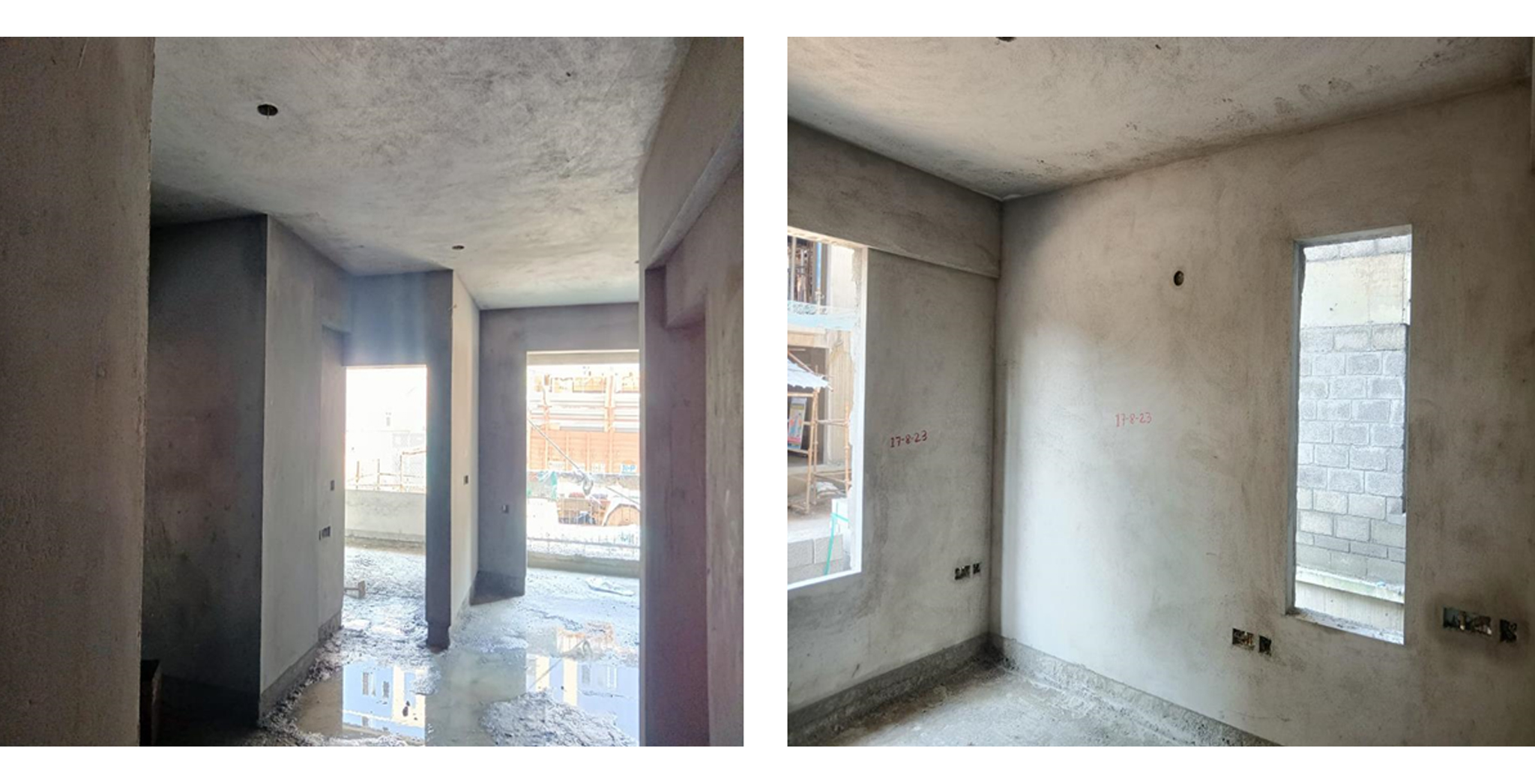 Brigade Xanadu Celeste Block N : Internal Wall & Ceiling plastering works are in progress – Status as of August 2023