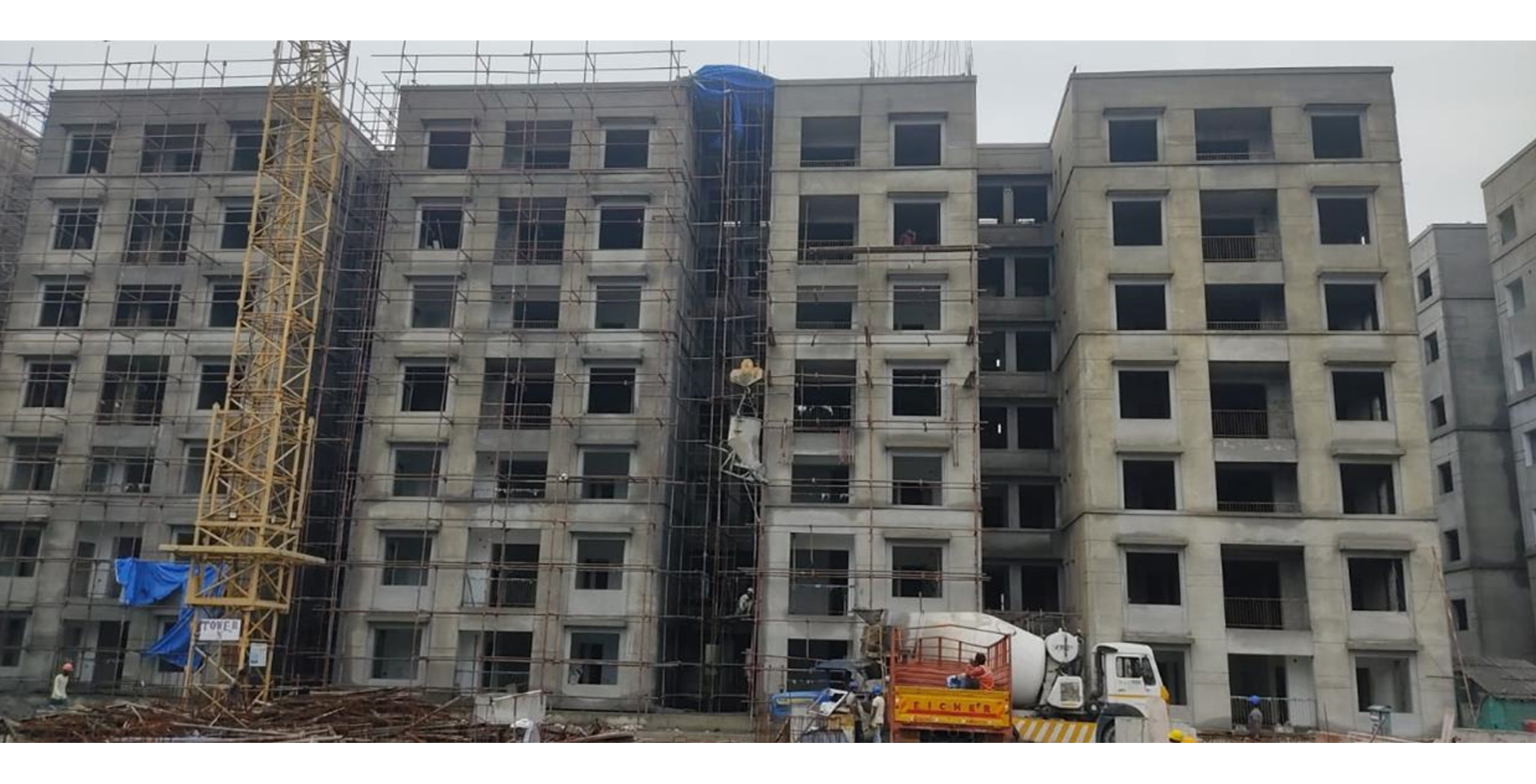 Brigade Xanadu Celeste Block N : Block work completed, 4th & 5th floor plastering in progress, Ground & 1st floor tiling in progress – Status as of October 2023